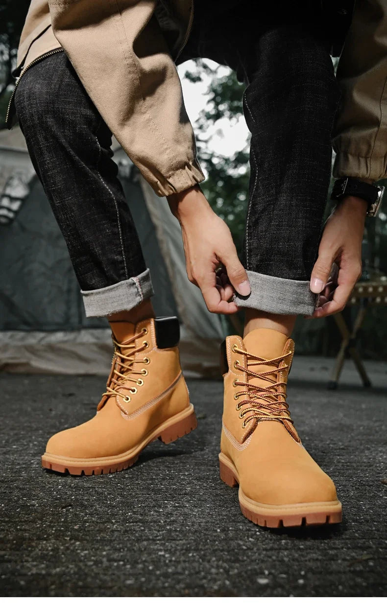 High-Quality Men’s & Women’s Lace-Up Leather High Top Boots